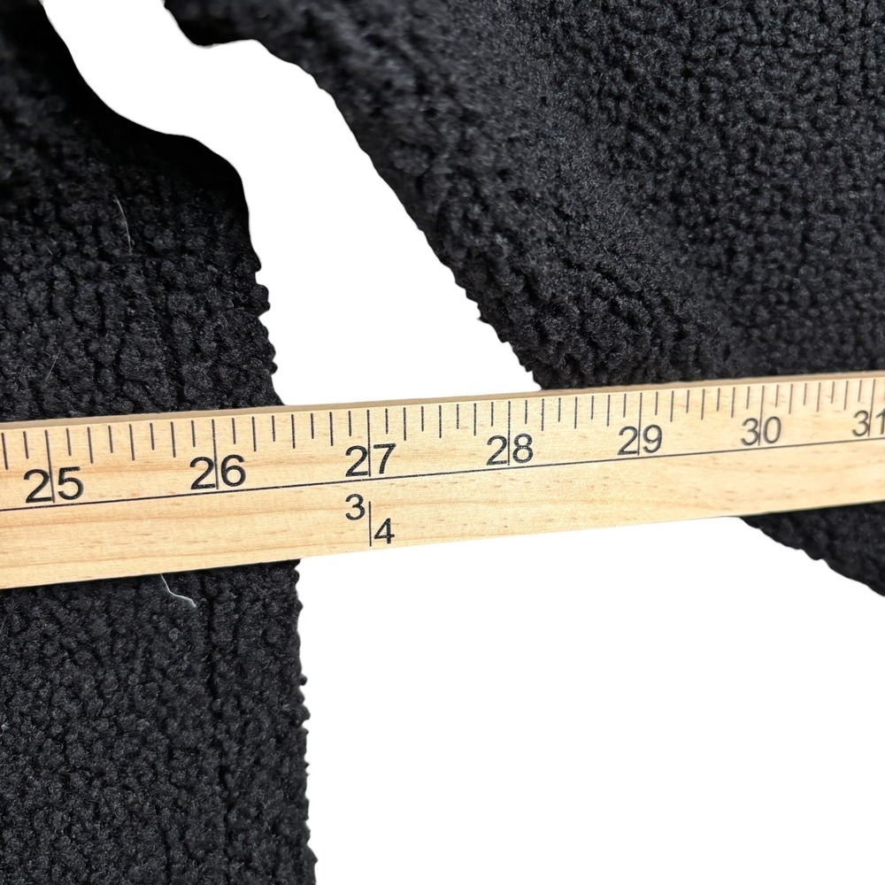 LOFT Black White Fair Isle Fleece Pullover Sweater Women XXL Snap Neck Cozy Boxy - Picture 5 of 8